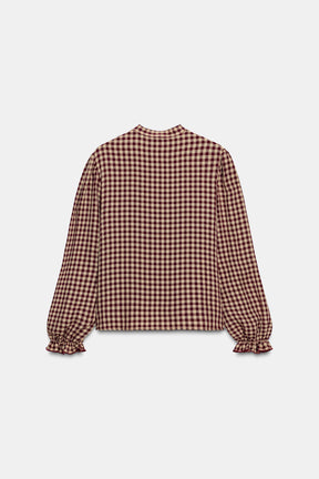 Ruffled Gingham Blouse