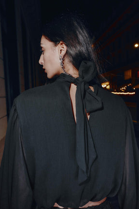 SEMI-SHEER DRAPED SHIRT