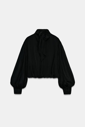 SEMI-SHEER DRAPED SHIRT