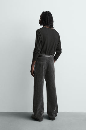 Flocked Relaxed Trousers
