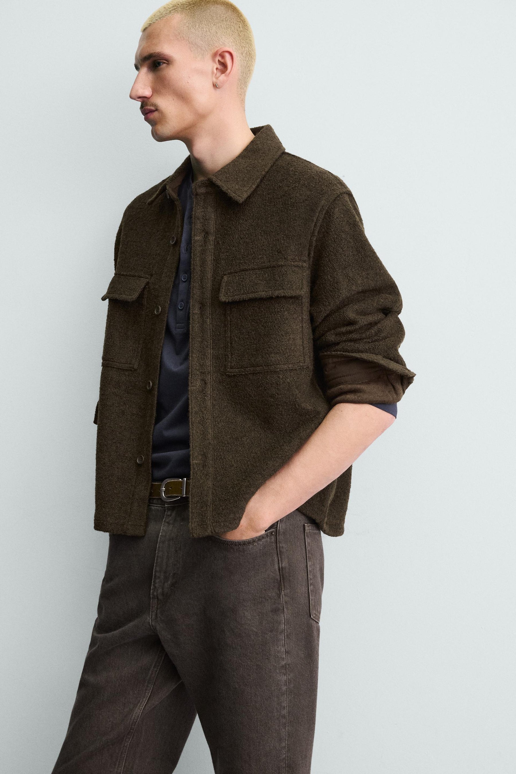 Textured Wool Overshirt