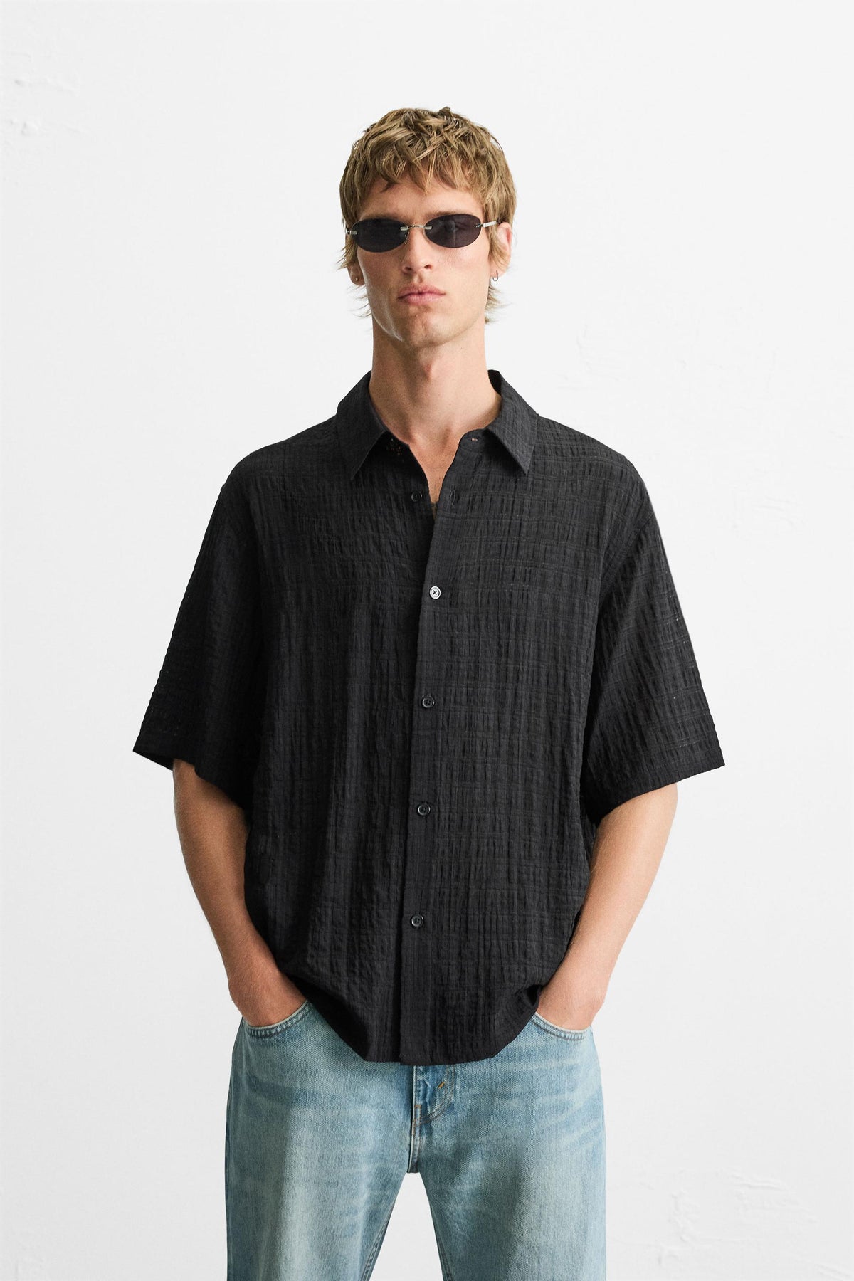 TEXTURED CHECK SHIRT - Image 2