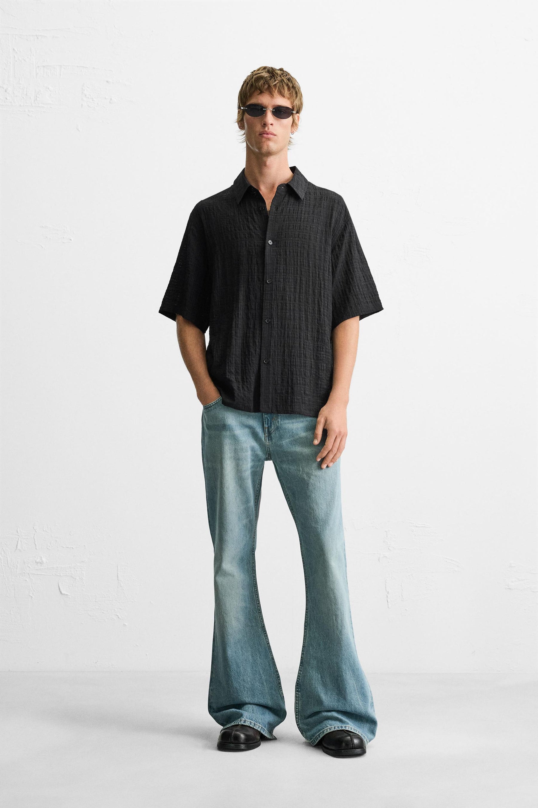 TEXTURED CHECK SHIRT - Image 1