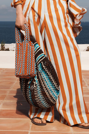 STRIPED WIDE-LEG TROUSERS