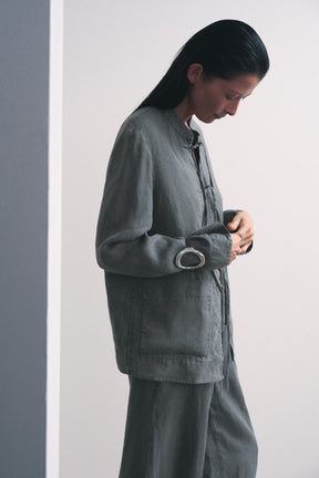 LINEN JACKET WITH TIES ZW COLLECTION - Image 2