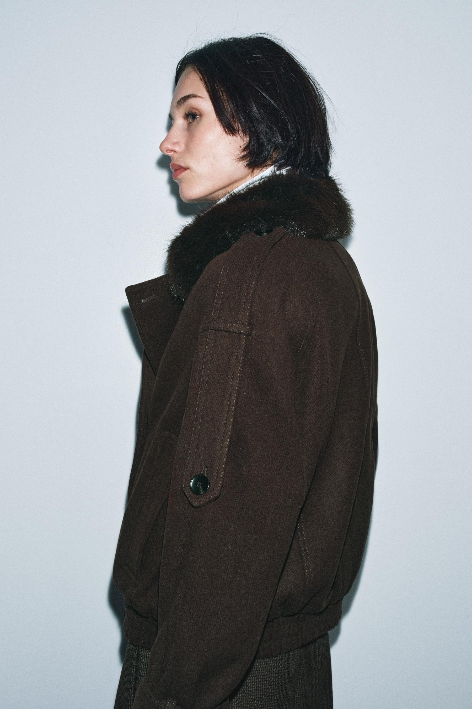 WOOL BLEND JACKET WITH FUR COLLAR - Image 3