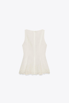ZW COLLECTION EMBROIDERED PEPLUM TOP - Image 2