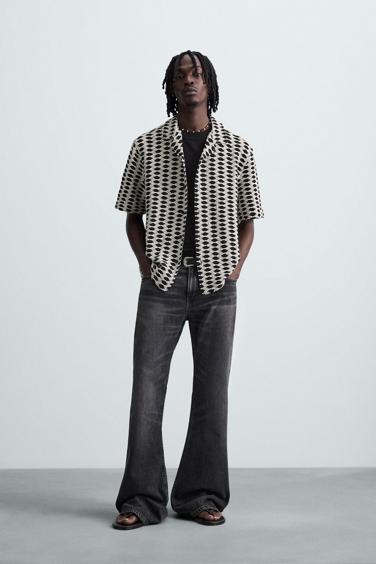 CONTRAST JACQUARD SHIRT - Image 1
