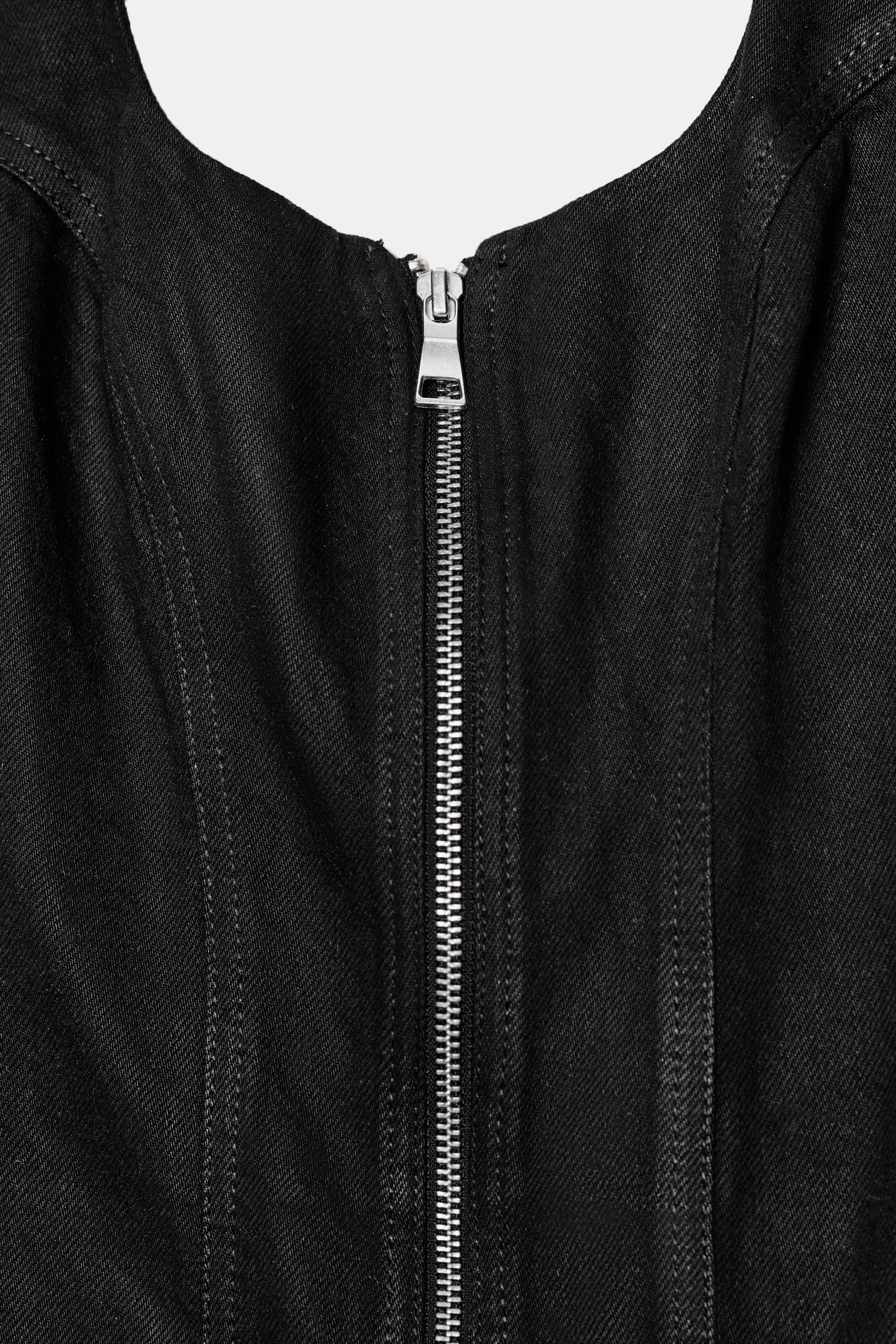 COATED DENIM MIDI DRESS