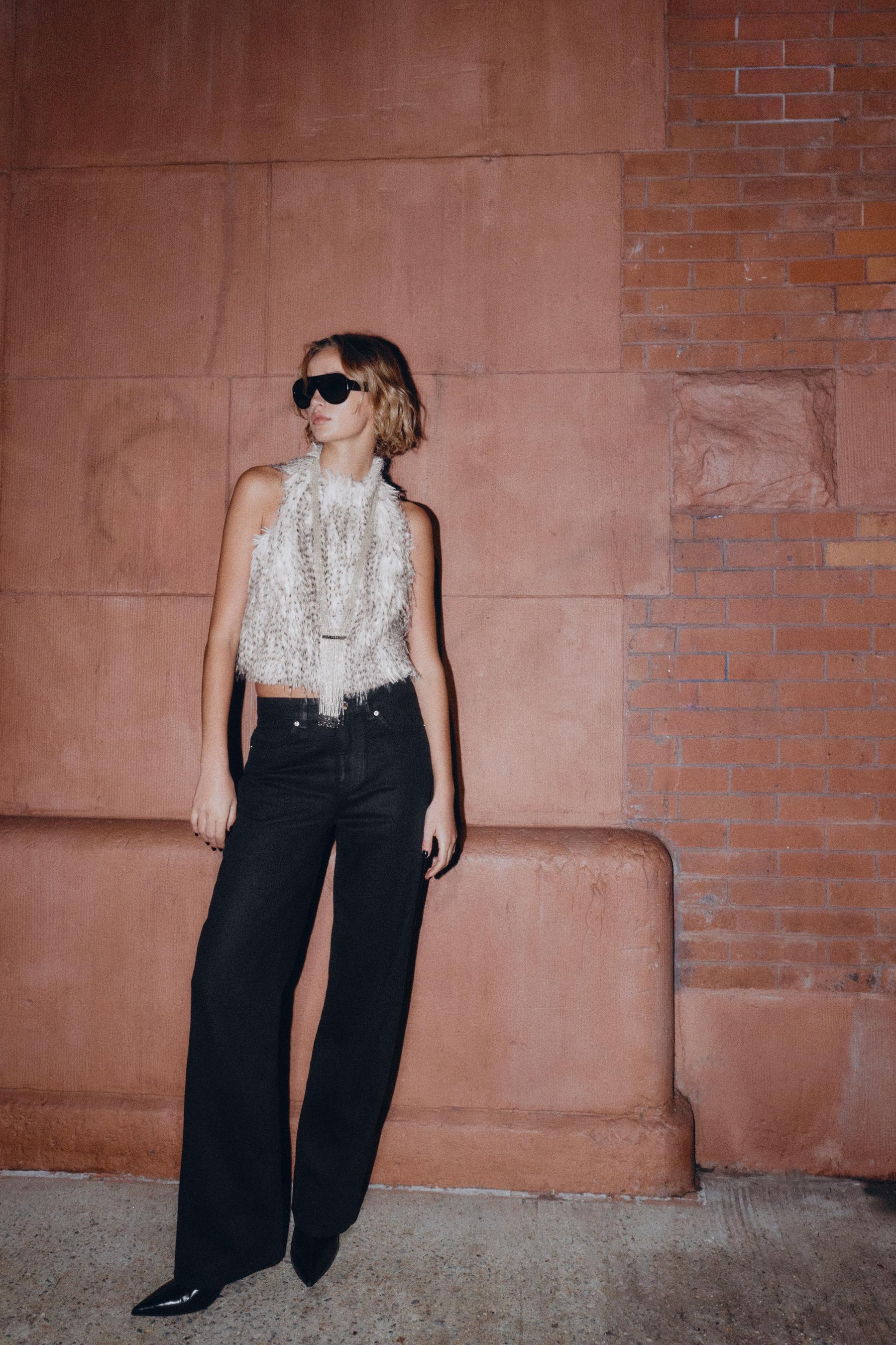 Coated High-Waist Regular Jeans