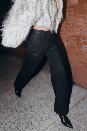 Coated High-Waist Regular Jeans