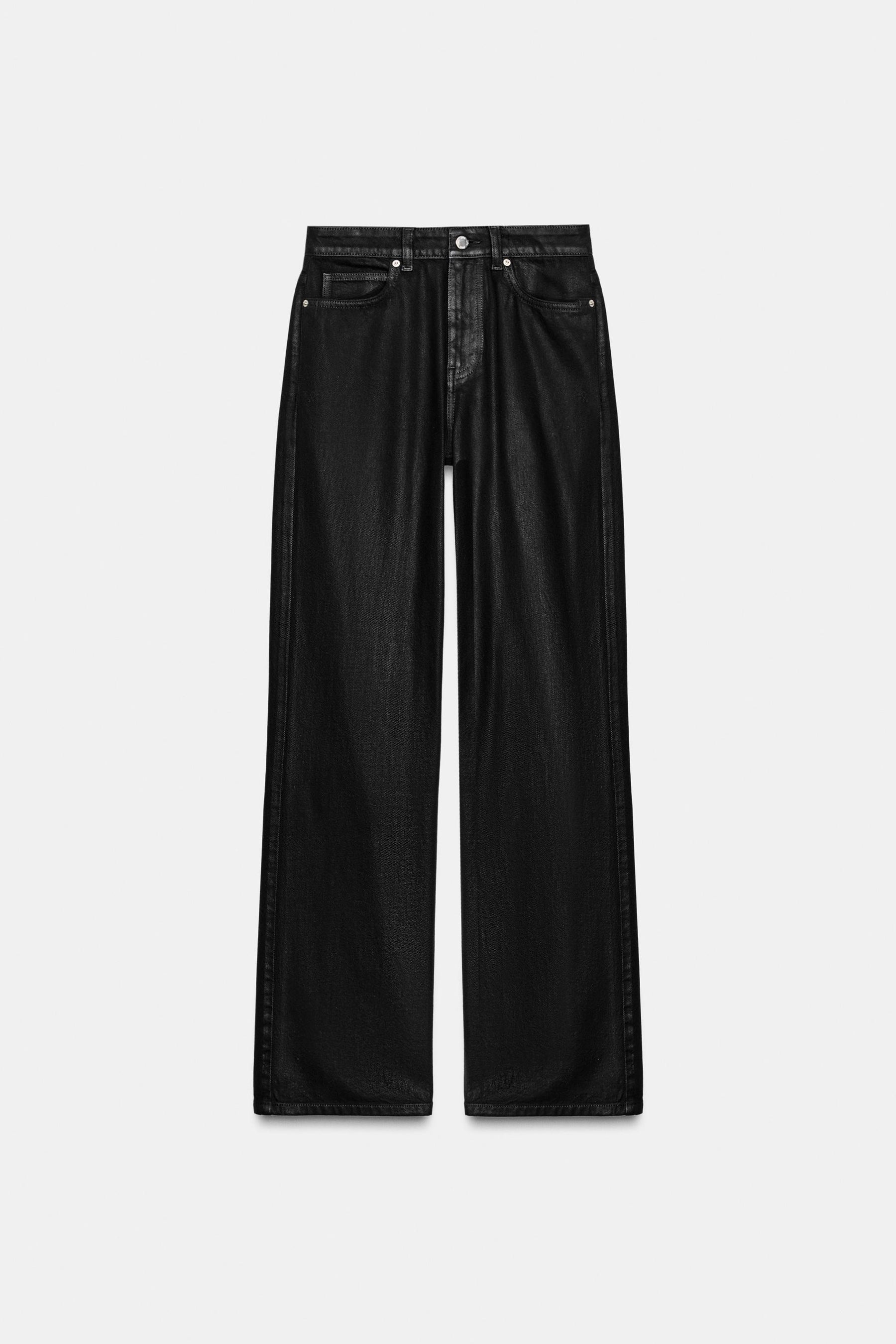 Coated High-Waist Regular Jeans