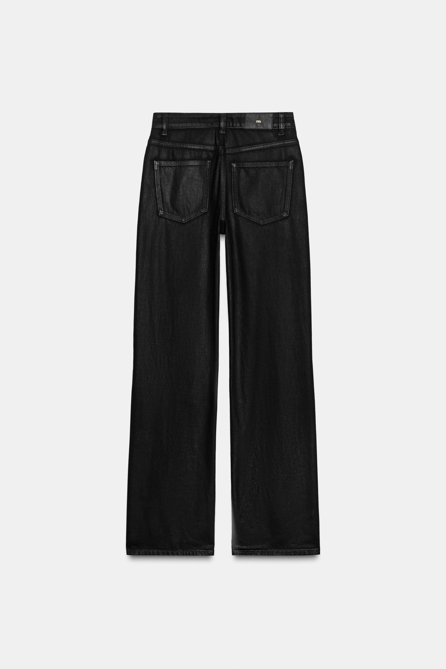 Coated High-Waist Regular Jeans