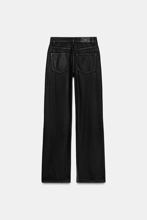 Coated High-Waist Regular Jeans