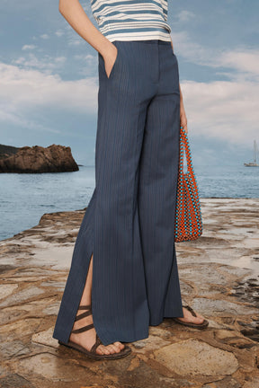 Striped Flare Trousers