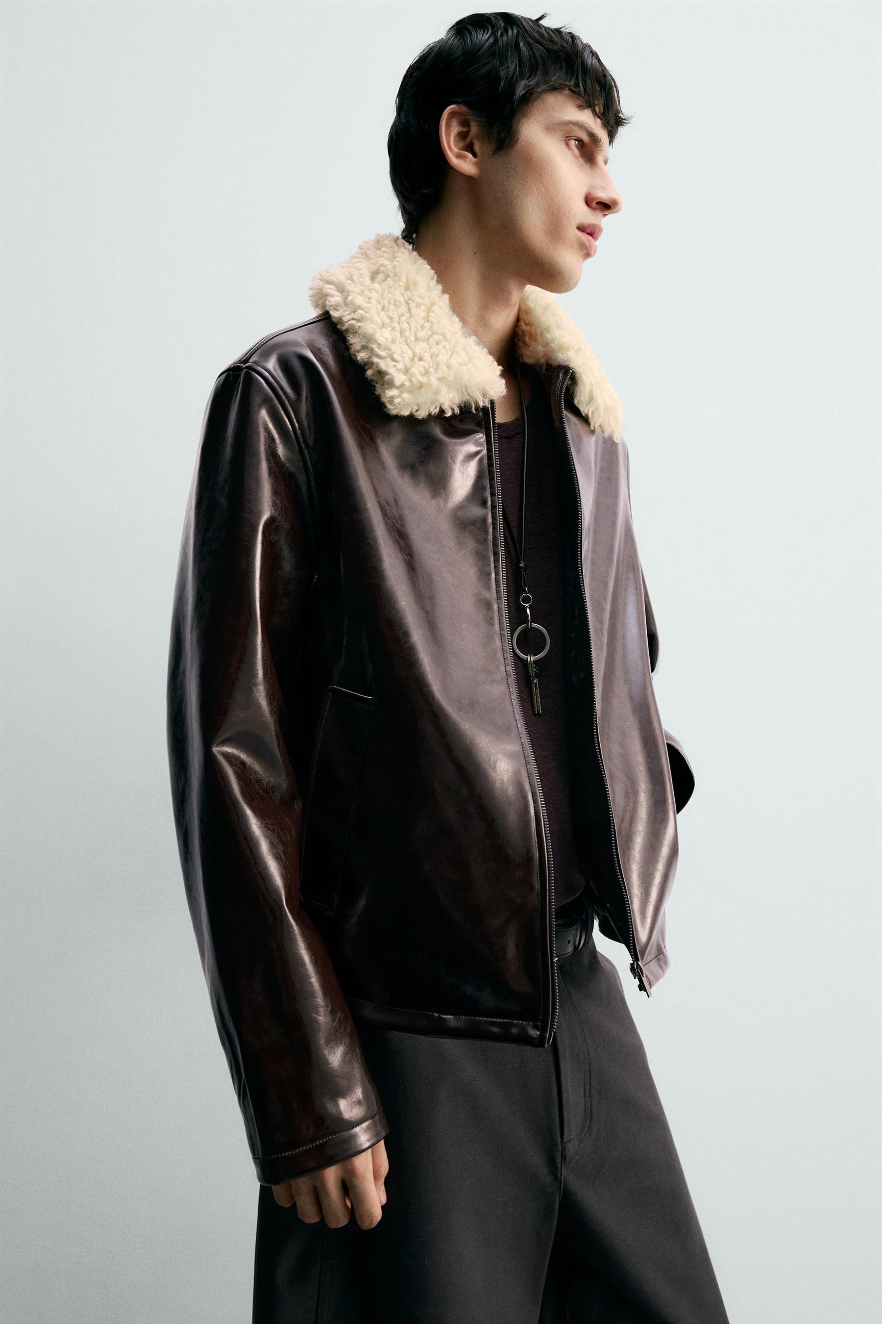 CONTRAST VINYL FINISH JACKET - Image 6