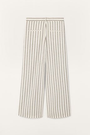 STRIPED LINEN BLEND TROUSERS