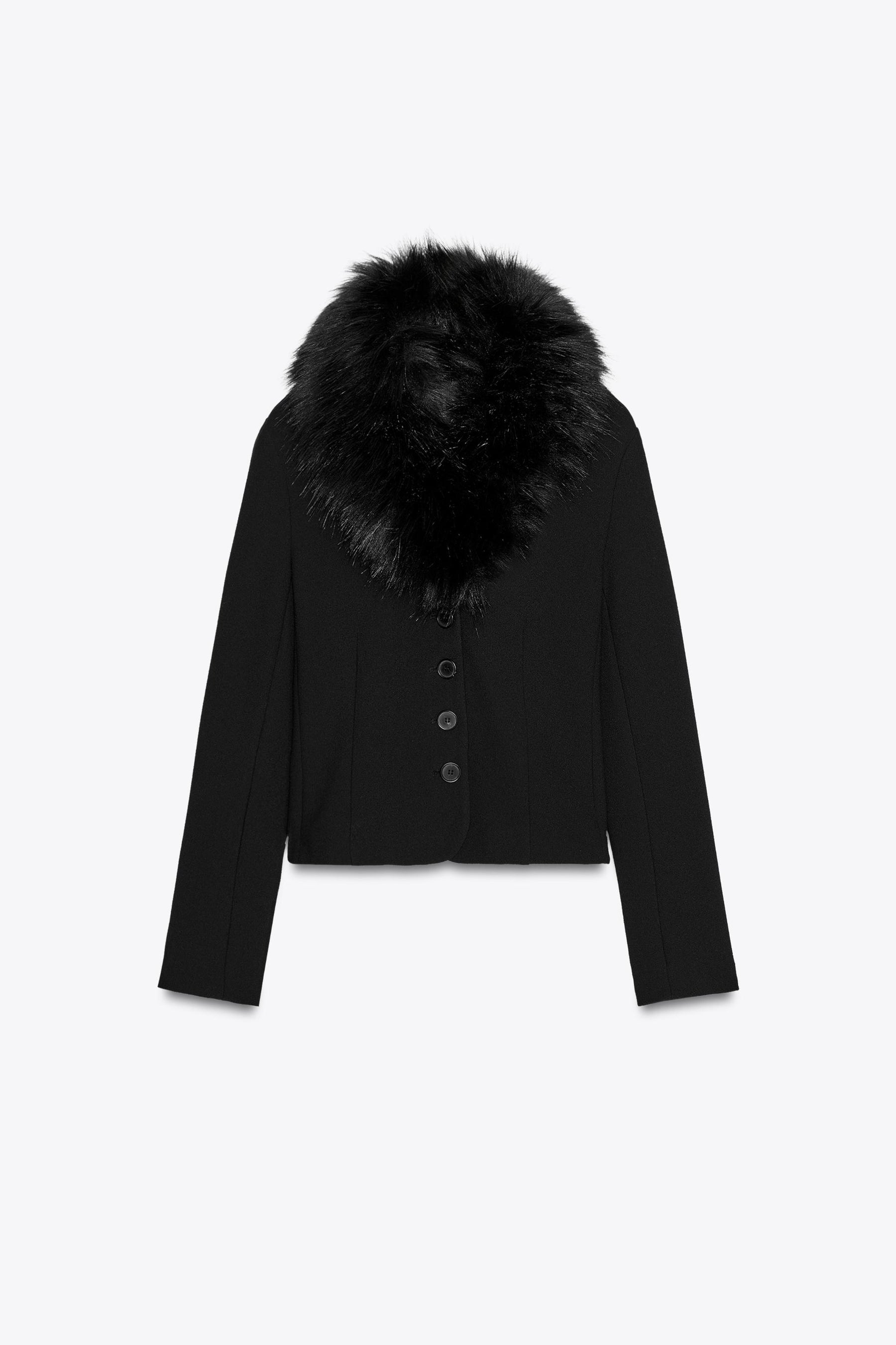 Faux Fur Collar Jacket