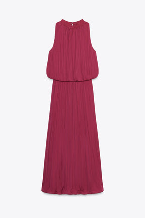 CREASED-EFFECT PLEATED MIDI DRESS - Image 7