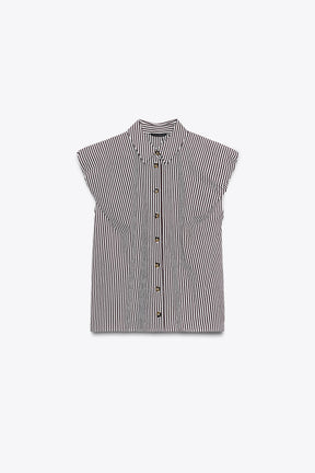 Striped Balloon Sleeve Shirt