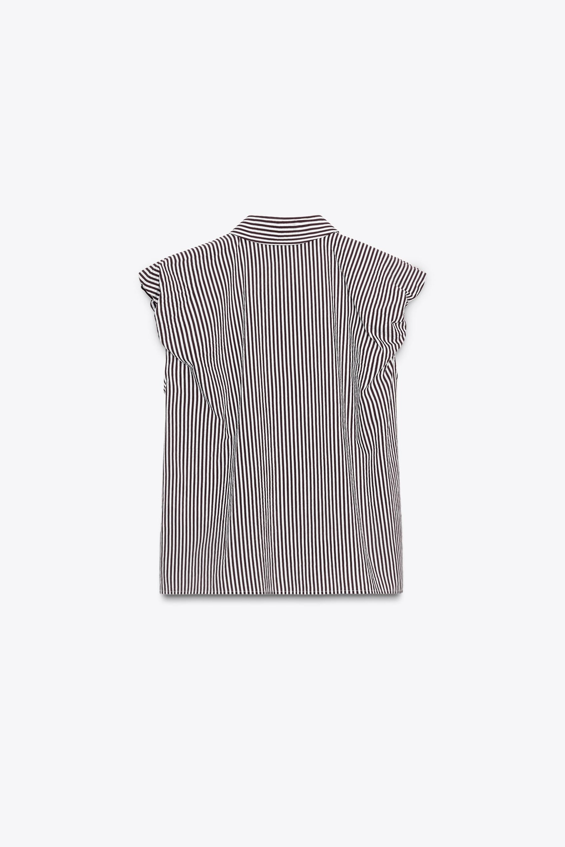 Striped Balloon Sleeve Shirt