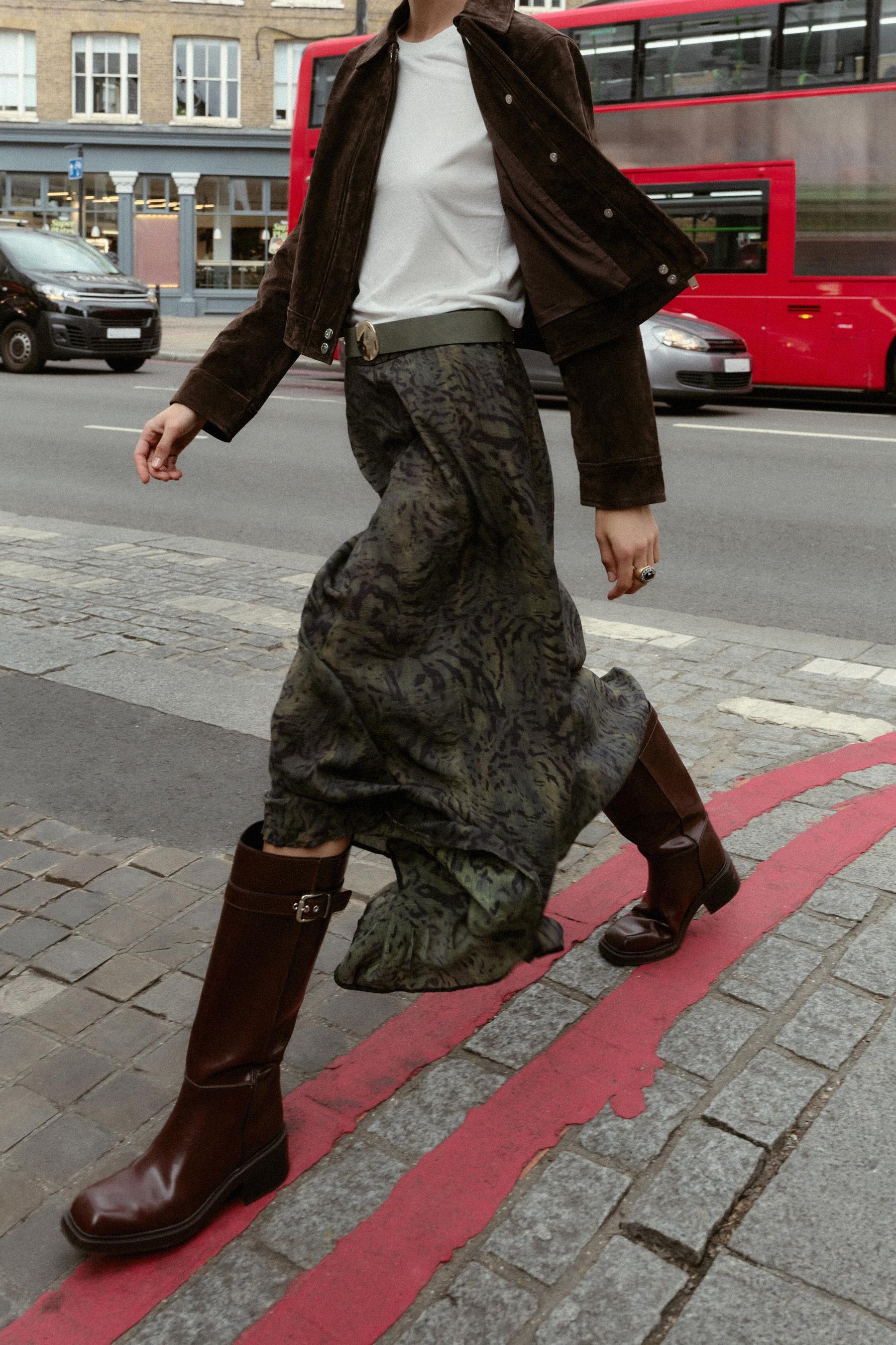 Animal Print Midi Skirt