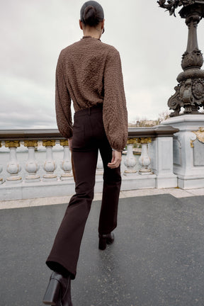 Ruffled Check Blouse