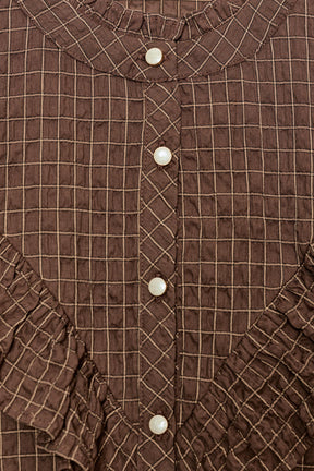 Ruffled Check Blouse