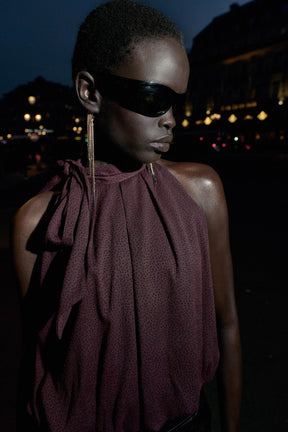 BALLOON HALTER NECK TOP