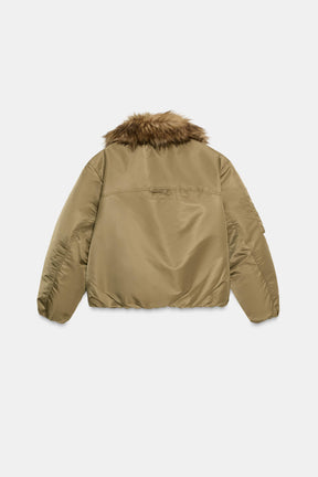FAUX FUR COLLAR BOMBER JACKET ZW COLLECTION - Image 7