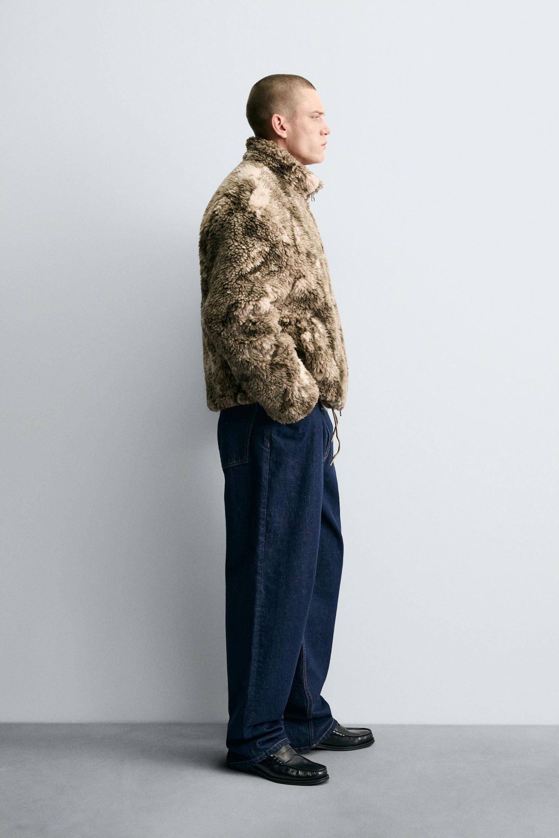PRINTED FAUX SHEARLING JACKET - Image 4