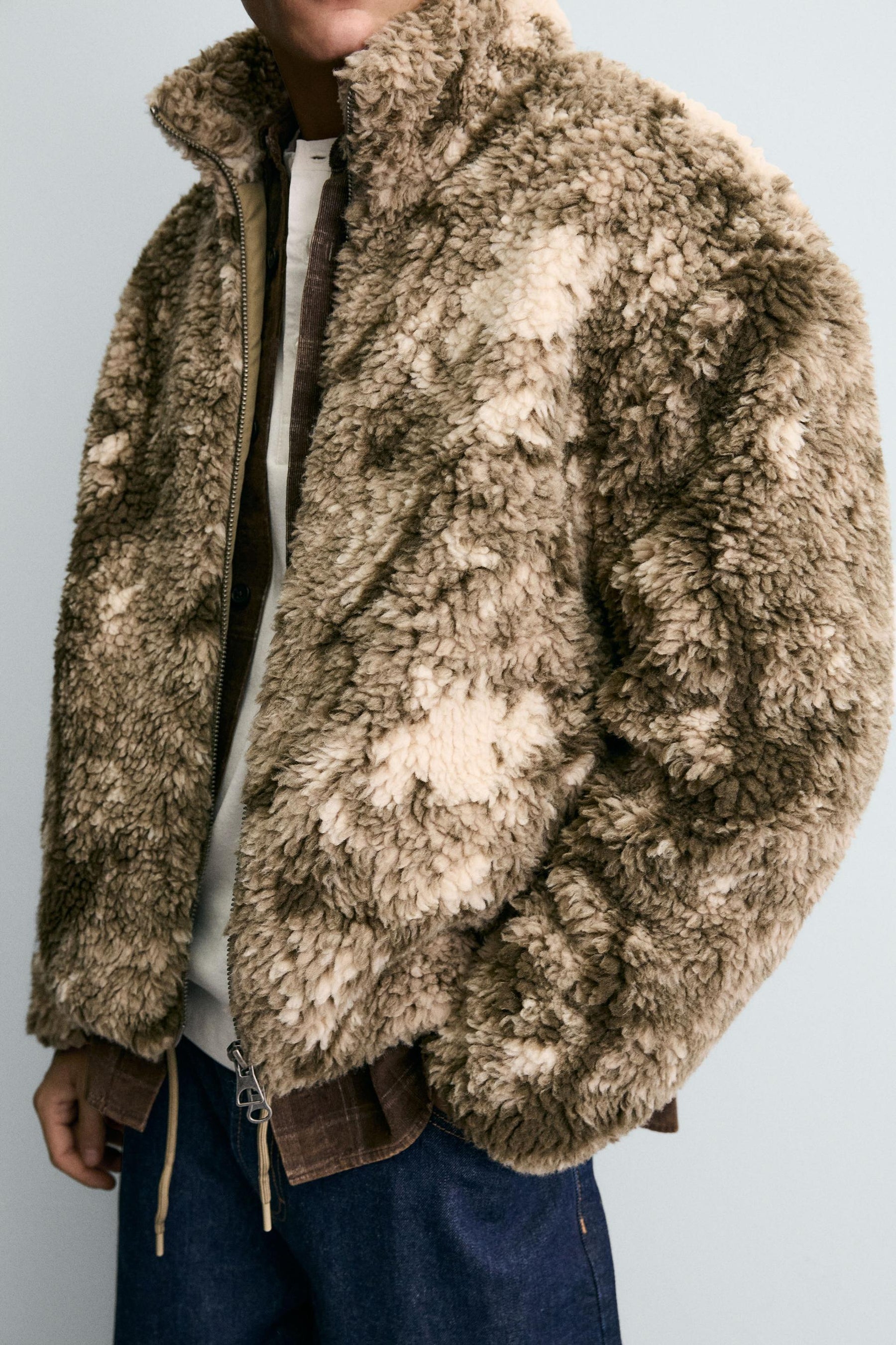 PRINTED FAUX SHEARLING JACKET - Image 5