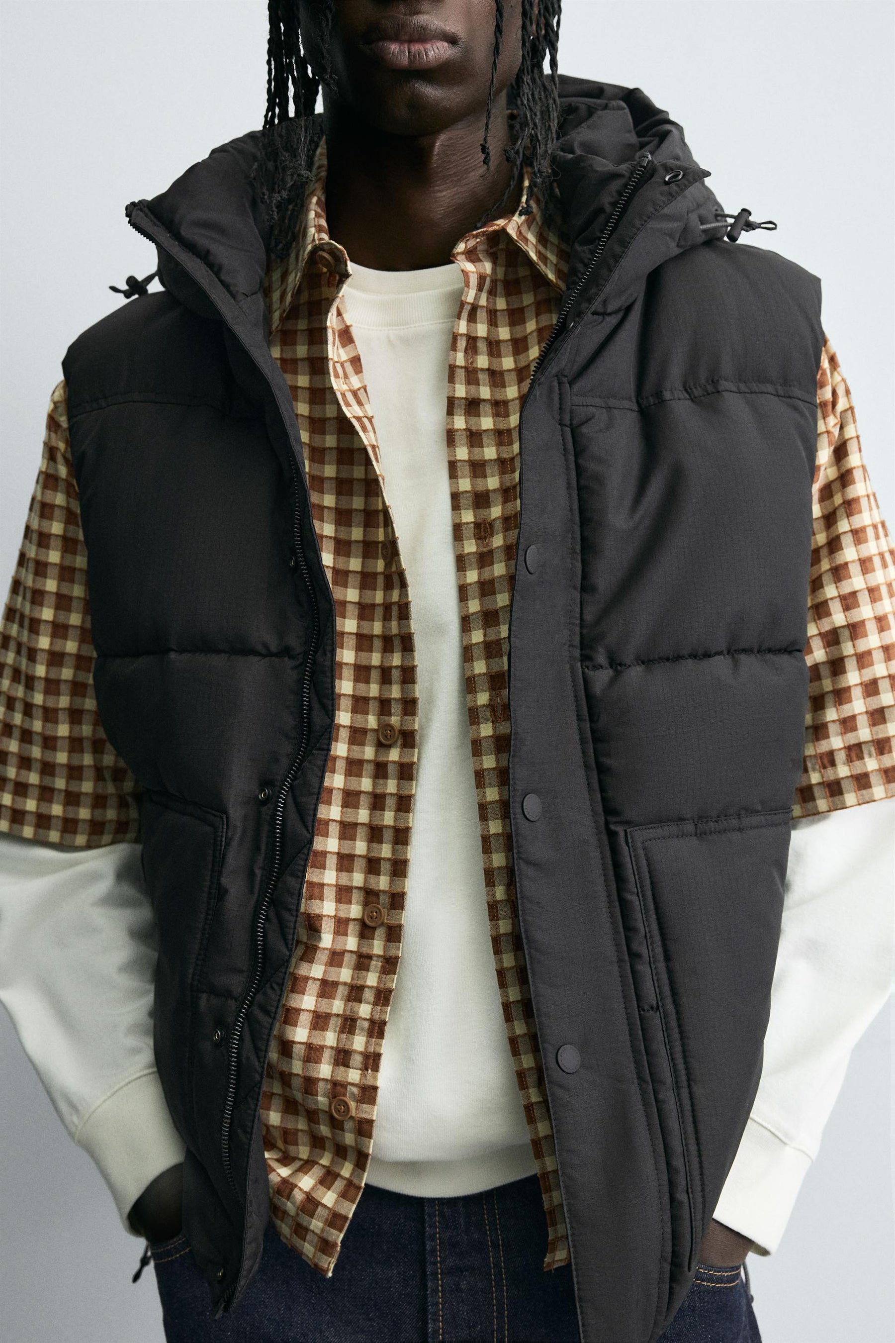 QUILTED GILET WITH HOODIE - Image 5