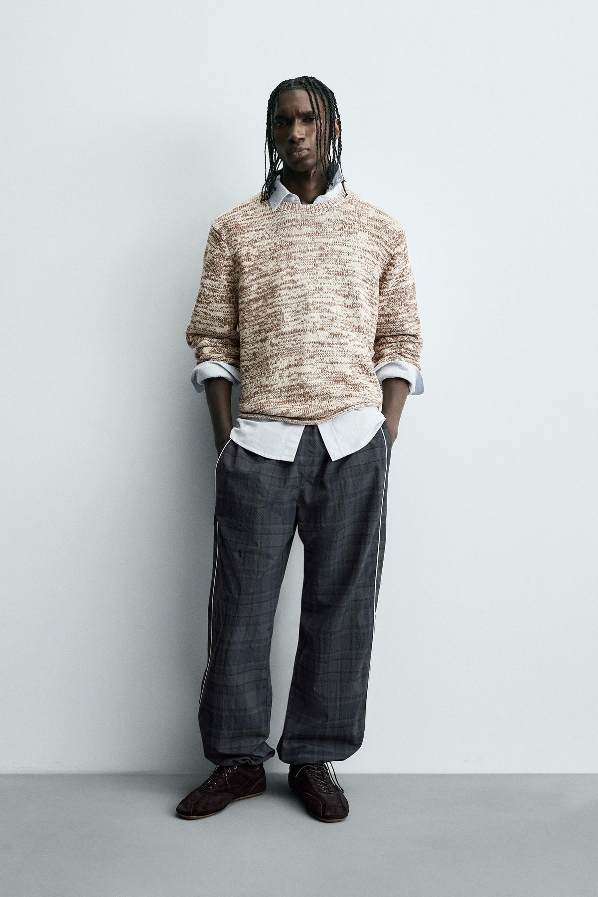 CONTRAST CHECK TECHNICAL JOGGER TROUSERS - Image 1