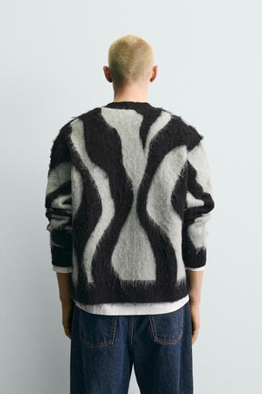 Brushed Jacquard Cardigan