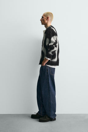 Brushed Jacquard Cardigan