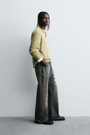 KNIT OPEN-WORK POLO SHIRT - Image 4