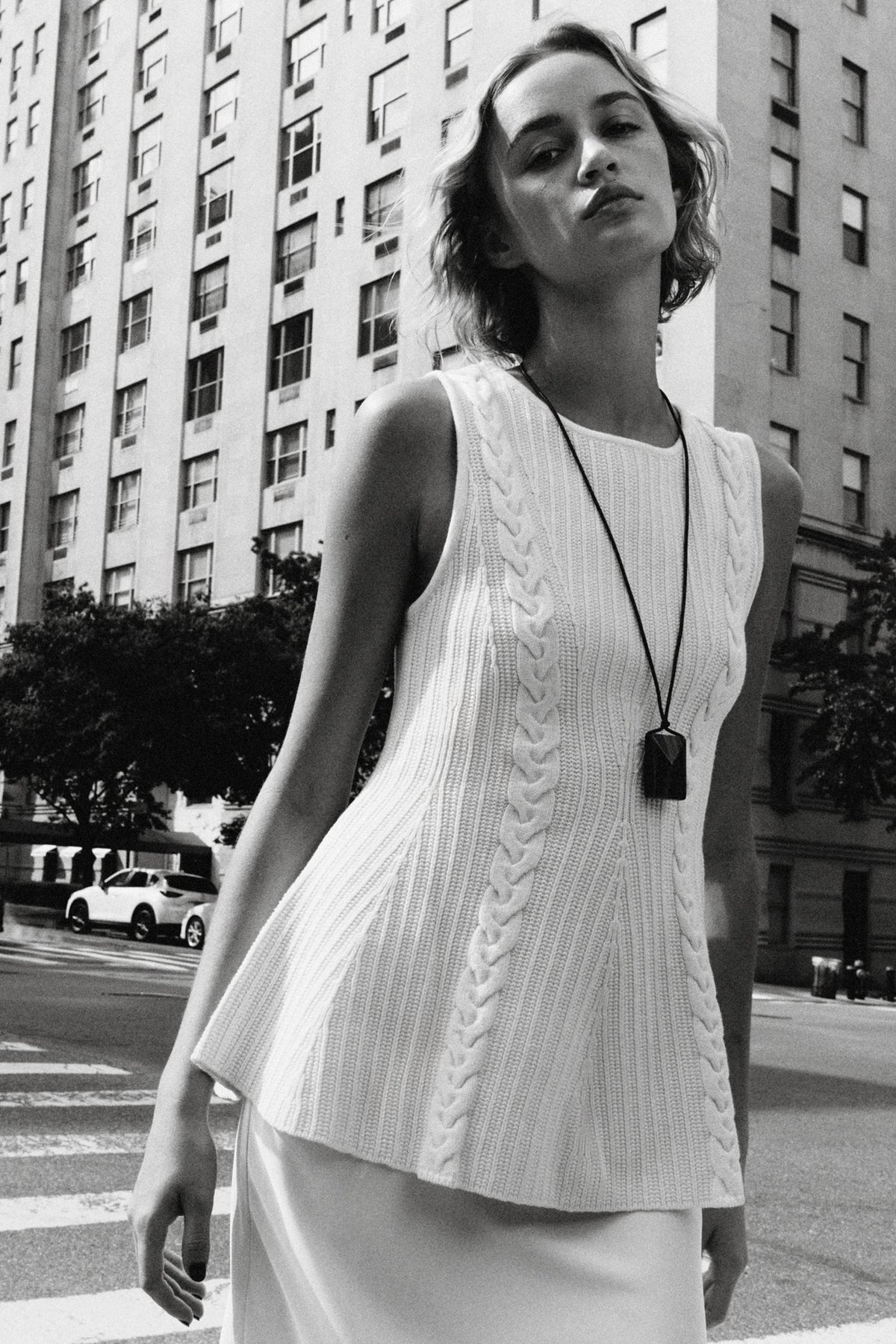 CABLE KNIT PEPLUM TOP - Image 2