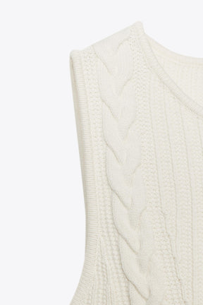 CABLE KNIT PEPLUM TOP - Image 8
