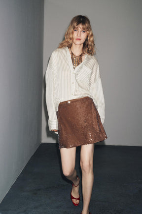 SEQUIN MINI SKIRT - Image 1