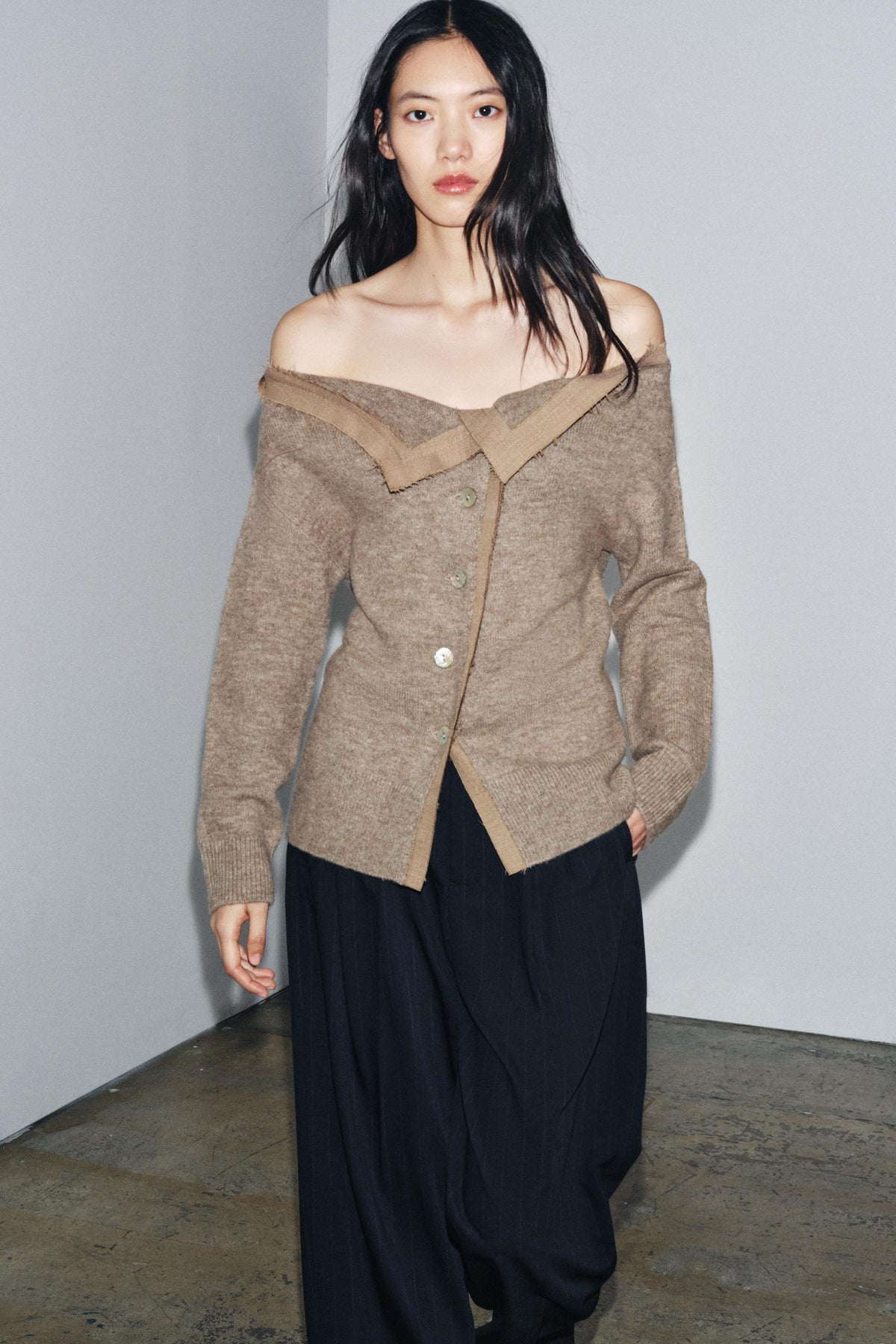 BOAT NECK CARDIGAN - Image 1