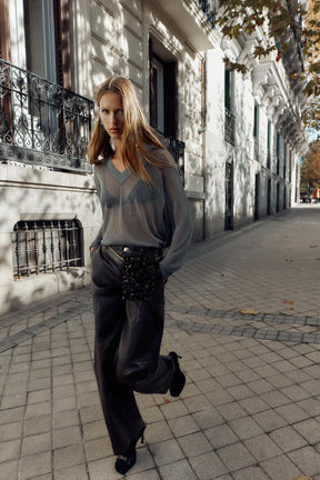 METALLIC THREAD KNIT JUMPER