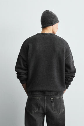 WASHED EMBROIDERED SWEATER - Image 3