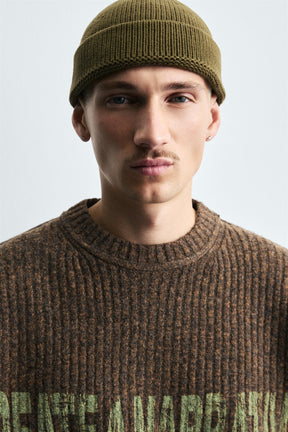 RIBBED SLOGAN SWEATER - Image 5