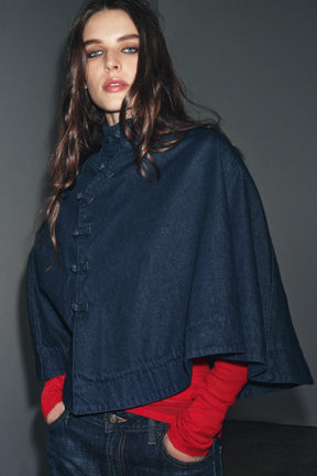 DENIM CAPE WITH TOGGLES - Image 5