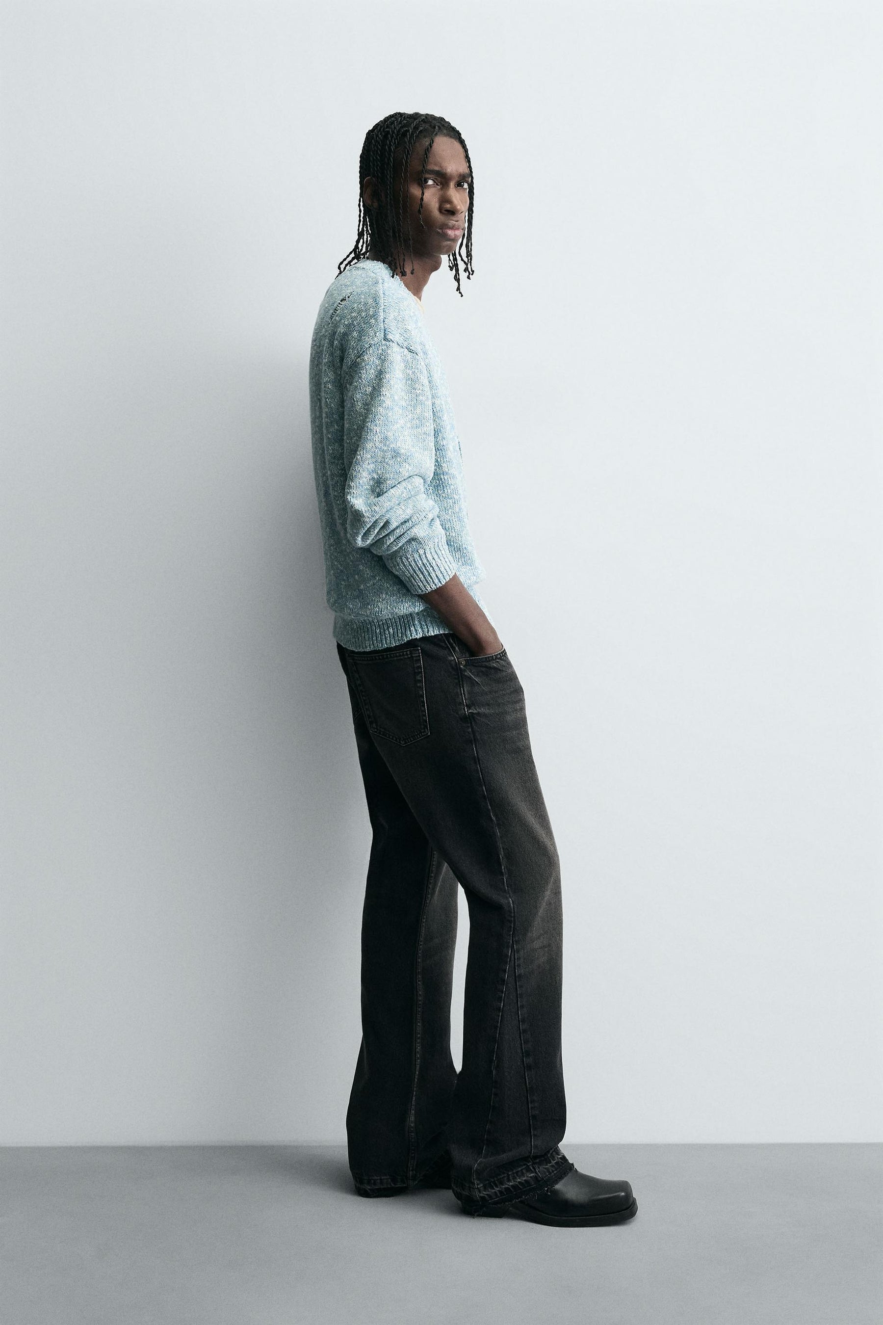 DISTRESSED TWISTED YARN CARDIGAN - Image 4