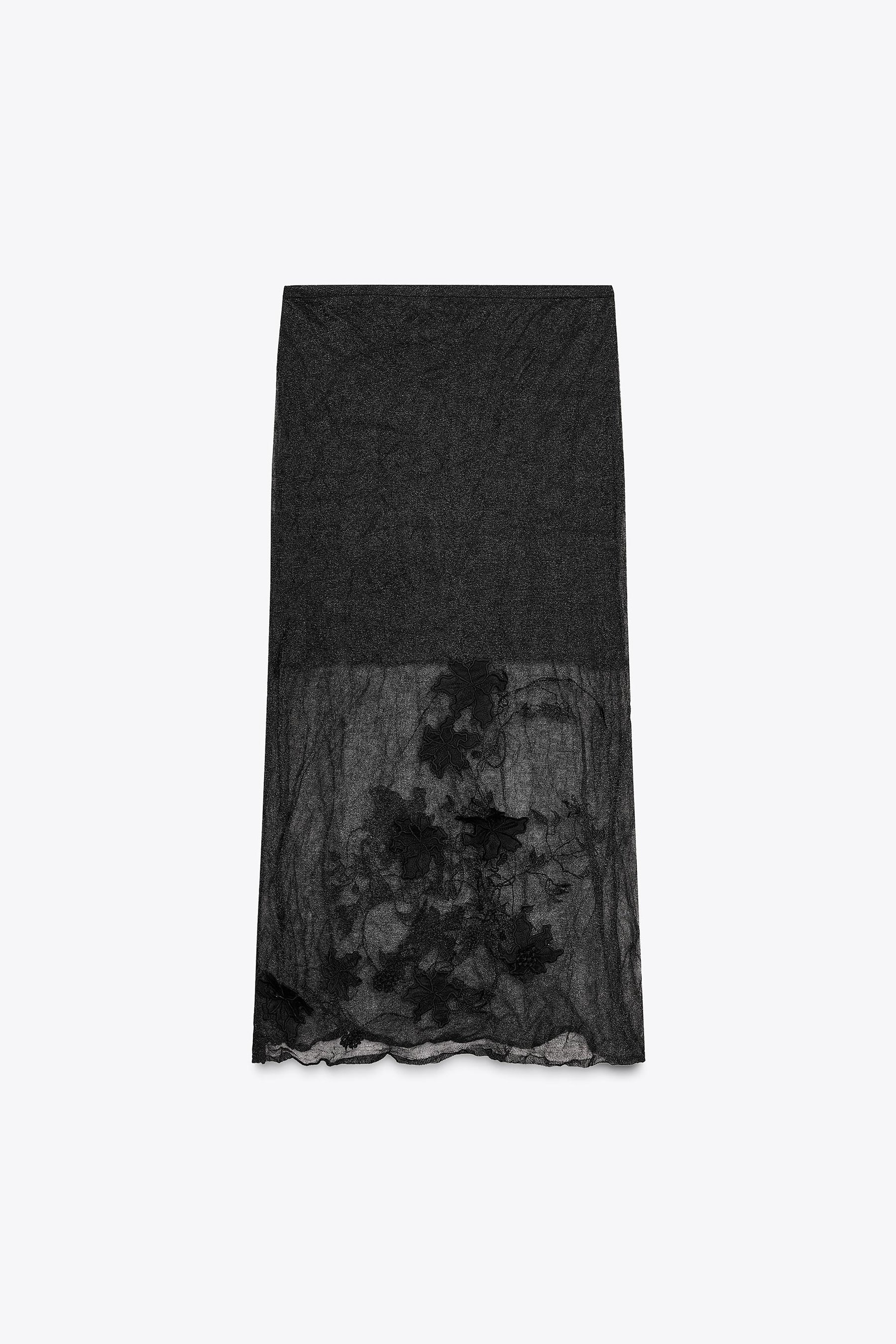 SEMI-SHEER STRUCTURED KNIT SKIRT - Image 6