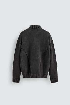 WASHED KNIT BOMBER JACKET - Image 6
