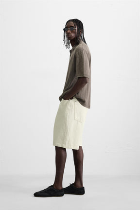 WASHED TEXTURED KNIT POLO SHIRT - Image 4