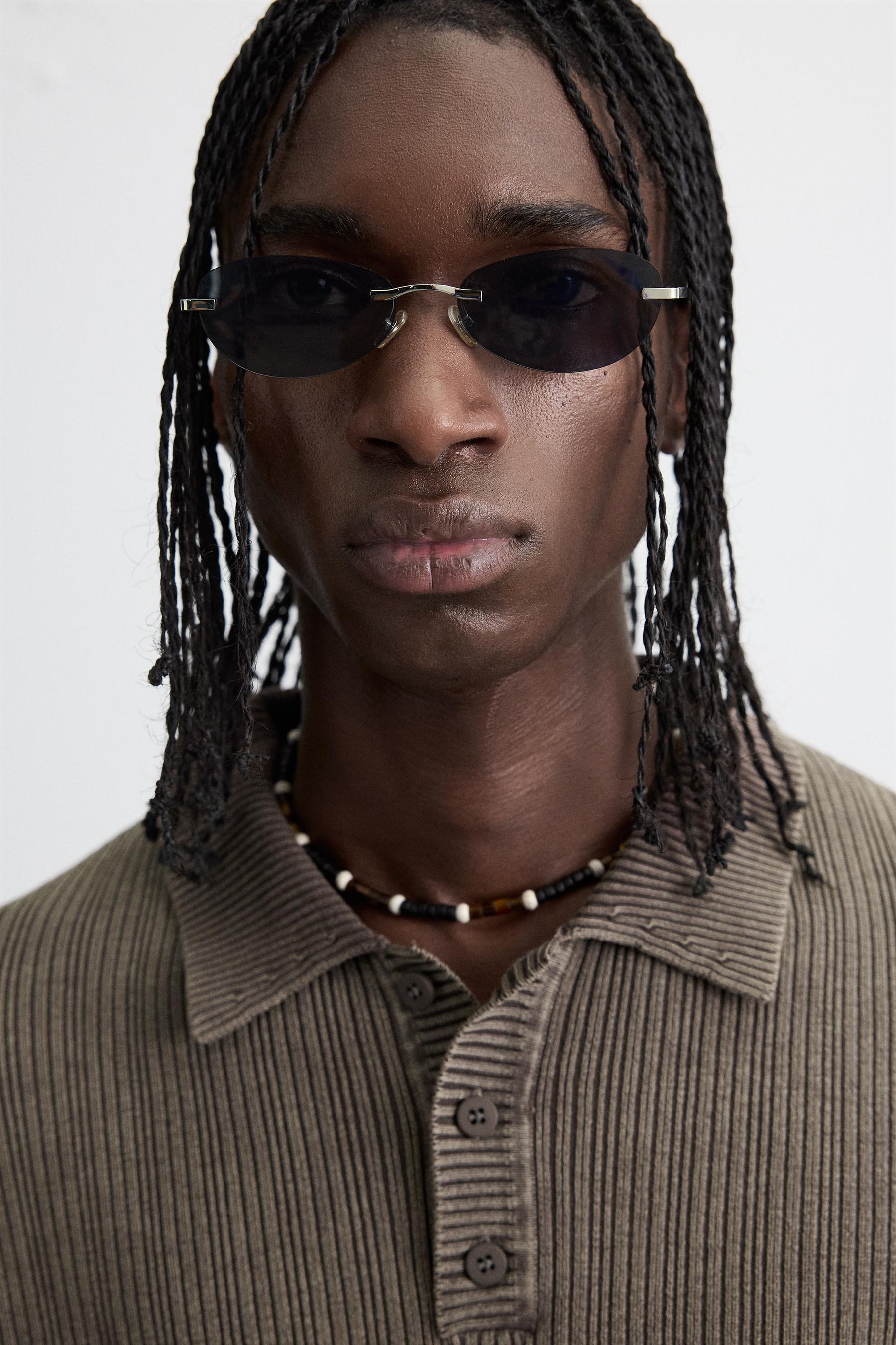 WASHED TEXTURED KNIT POLO SHIRT - Image 6